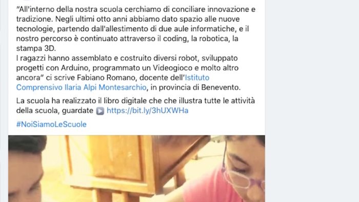 una scuola di montesarchio premiata dal ministero