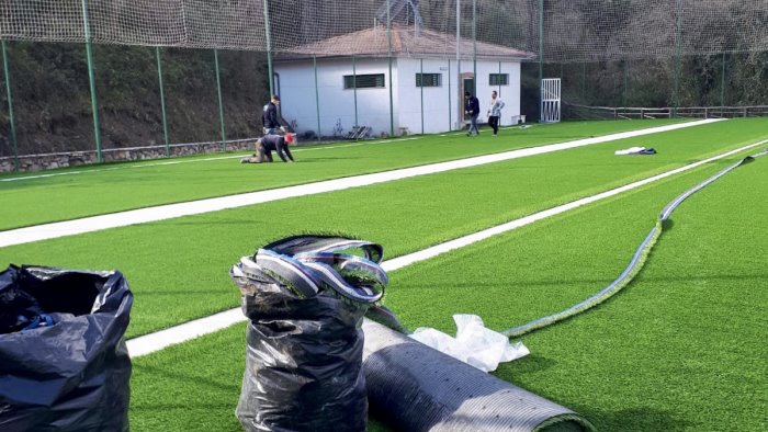 san severino di centola restyling del campo di calcetto