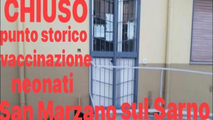 chiude lo storico punto di vaccinazione neonatale a san marzano sul sarno