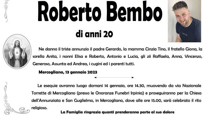mercogliano in lutto per l ultimo saluto a roberto bembo