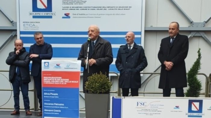 de luca inaugura il nuovo impianto per la differenziata del cilento