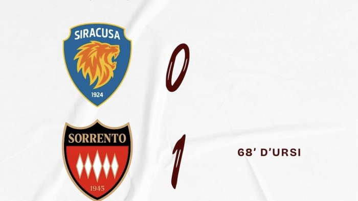 sorrento colpaccio esterno d ursi stende il siracusa