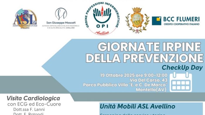 domenica tappa a montella per le giornate irpine della prevenzione