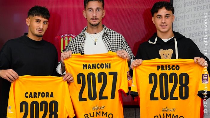 benevento manconi e carfora rinnovano prisco prolunga