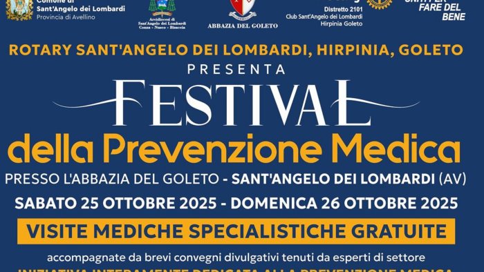 festival della prevenzione all abbazia del goleto screening gratis per la salute