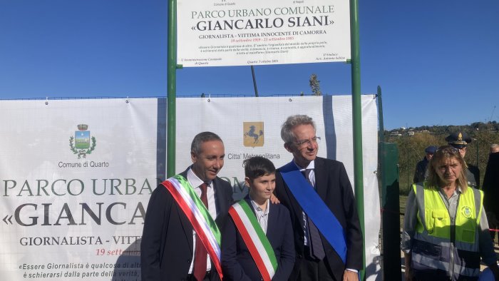 quarto rende omaggio a giancarlo siani ecco il parco urbano a suo nome
