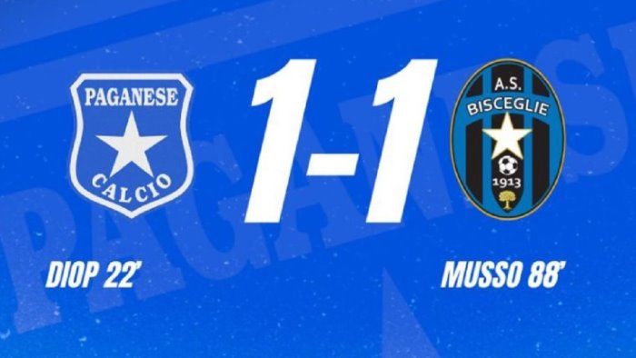 paganese bisceglie 1 1 il tabellino