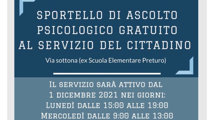 montoro nasce lo sportello di ascolto psicologico comunale