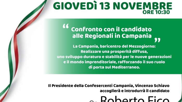 regionali domani confesercenti campania incontra roberto fico