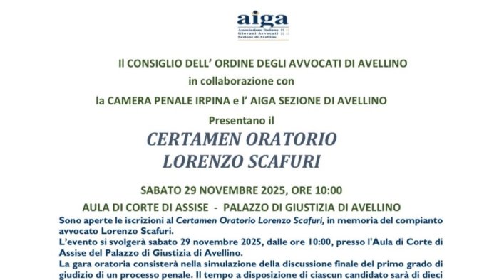 avellino certamen oratorio lorenzo scafuri sabato la gara oratoria