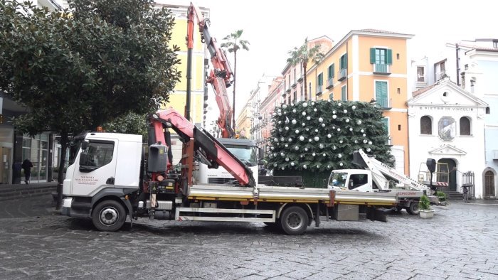 salerno lite per l albero in piazza portanova i vigili mettono pace