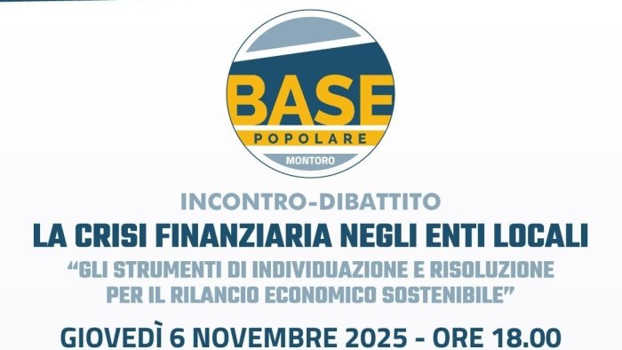 la crisi finanziaria negli enti locali incontro dibattito a montoro