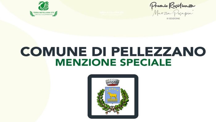 pellezzano una menzione speciale del premio resilienza