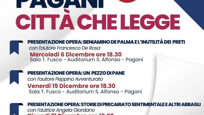 pagani citta che legge tre appuntamenti per promuovere la lettura