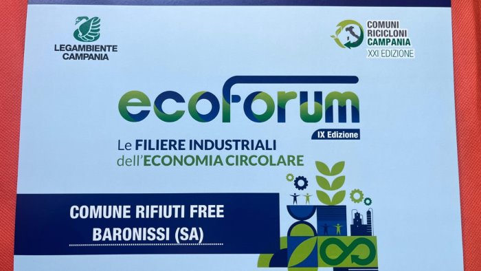 baronissi premiata comune riciclone 2025 e si conferma comune rifiuti free
