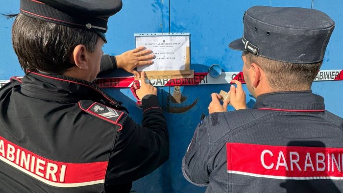 monteverde carabinieri sequestrano officina meccanica