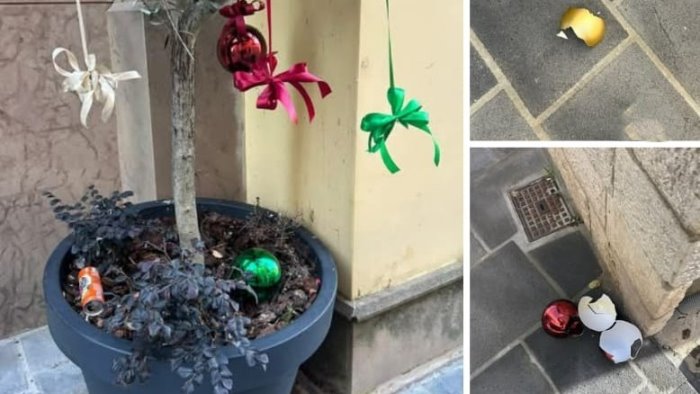 ariano vandalizzati gli arredi di natale franza gesto vile e stupido