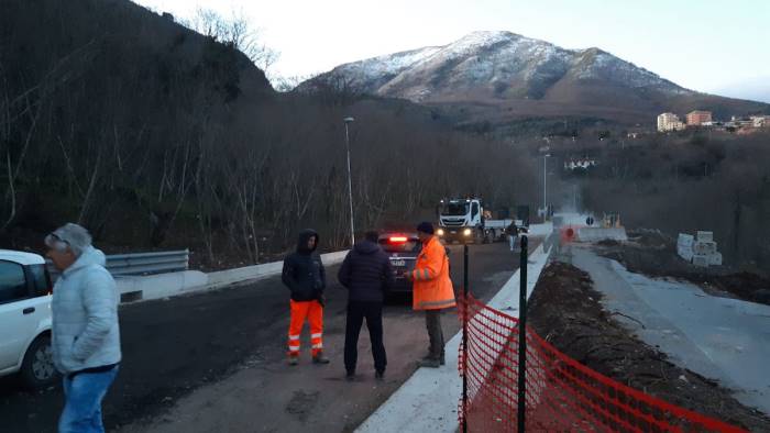 riapre la strada provinciale a san cipriano picentino