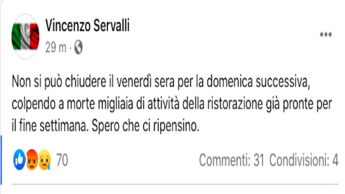 campania torna arancione sindaco di cava spero ci ripensino