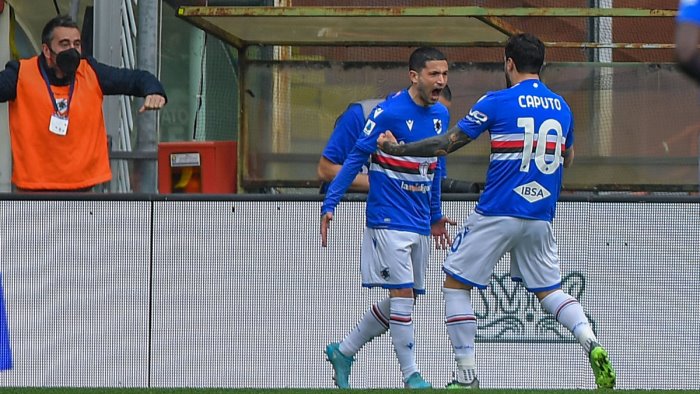 sampdoria sassuolo 4 0 debutto con gol per sensi