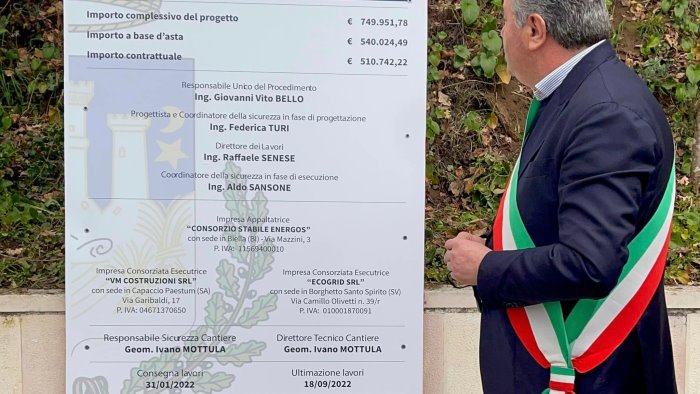 capaccio via al secondo intervento sul versante est del costone roccioso