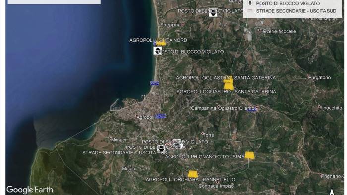 covid 19 agropoli transenne e jersey per chiudere le strade