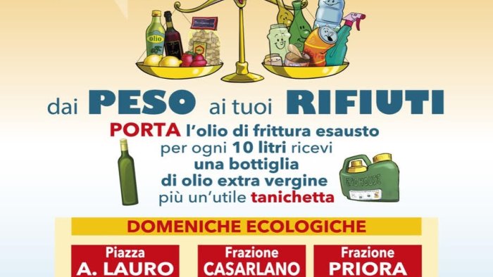 sorrento a casarlano la raccolta degli oli usati in cambio di olio e arance