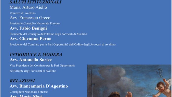 avellino se la giustizia e donna l evento al palazzo vescovile