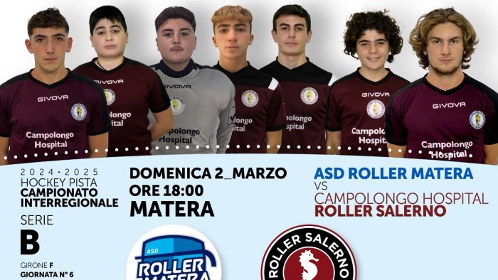 hockey su pista serie b roller salerno a valanga battuto anche matera