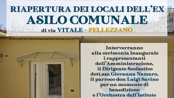 tutto pronto per la riapertura dell ex asilo comunale in via vitale a pellezzano