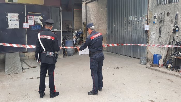 mercato san severino gestione illecita dei rifiuti sequestrata un officina