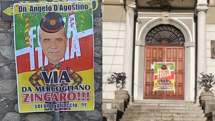 mercogliano manifesti contro il candidato d agostino il sindaco denuncia