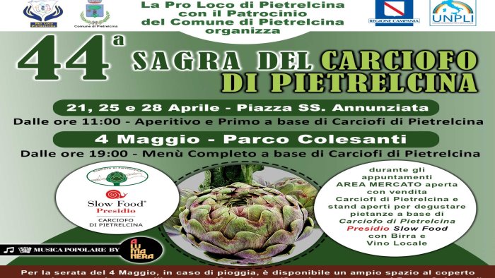 sagra del carciofo a pietrelcina al via il 44esimo appuntamento