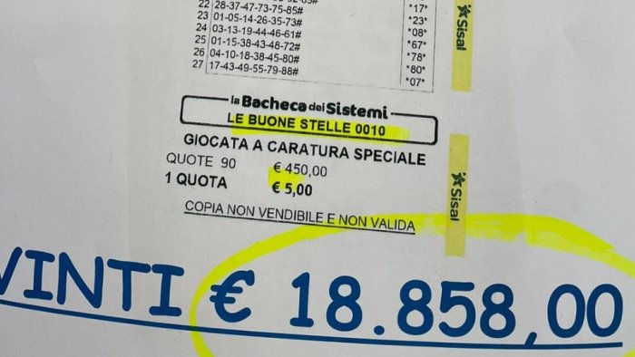 superenalotto la dea fortuna bacia ancora il bar paradiso ad atripalda