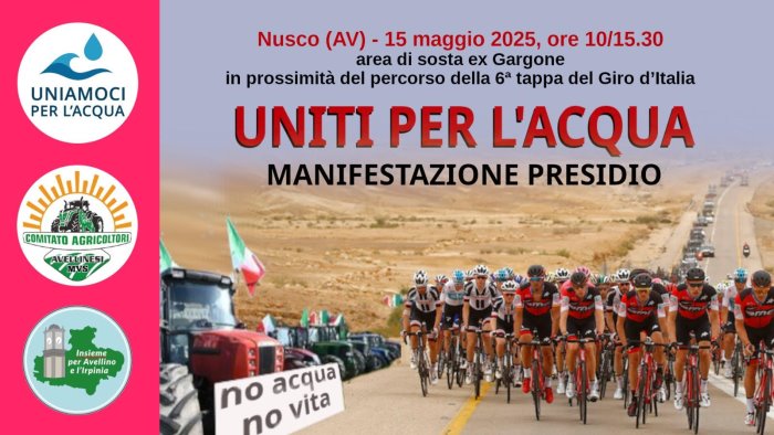 irpinia senz acqua manifestazione a nusco al passaggio del giro d italia