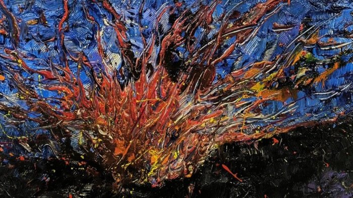 esplosioni d artista le lave cromatiche di luigi grossi in mostra a villa bruno