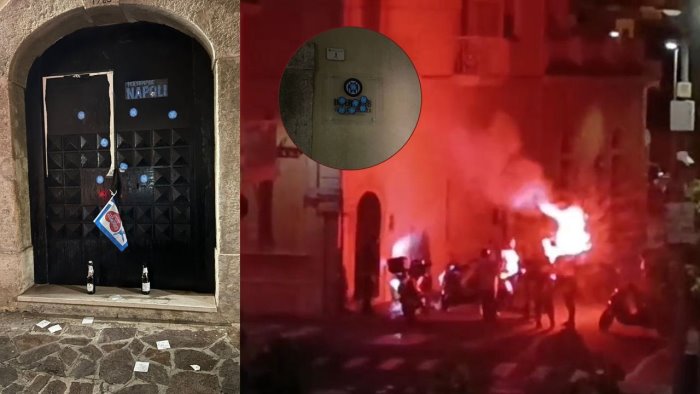 napoli campione deturpato ingresso sede inter club nel casertano