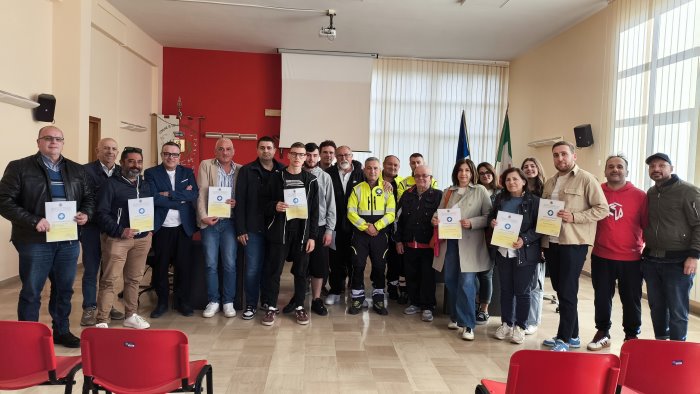 cultura di protezione civile consegnati gli attestati a 25 nuovi volontari