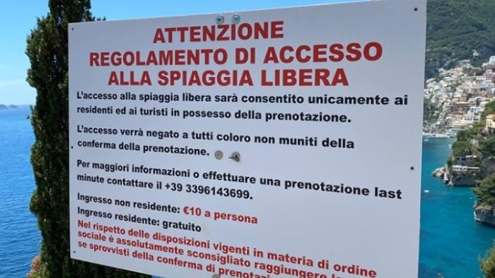 positano per i non residenti la spiaggia libera costa 10 euro