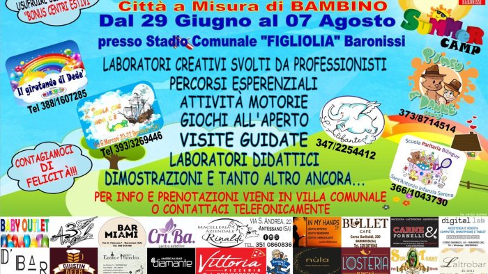baronissi riparte in sicurezza al via il campo estivo