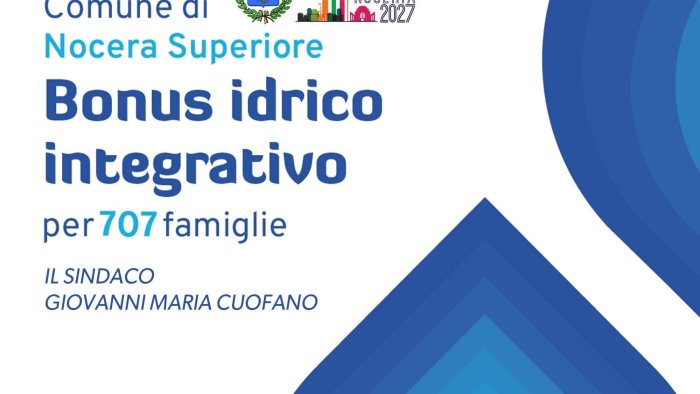 nocera inferiore cuofano bonus idrico integrativo per 707 famiglie