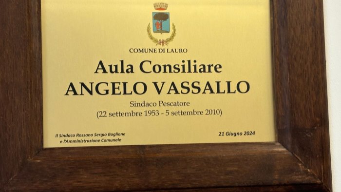 fondazione vassallo inaugurata sala consiliare angelo vassallo a lauro