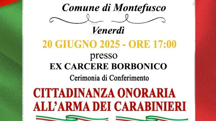 montefusco cittadinanza onoraria all arma dei carabinieri