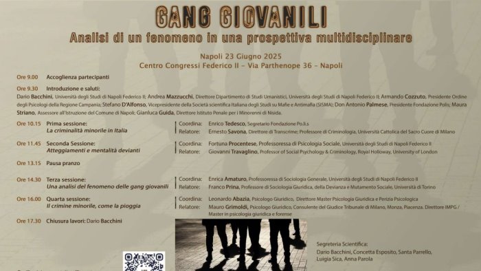 gang giovanili incontro multidisciplinare al centro congressi federico ii