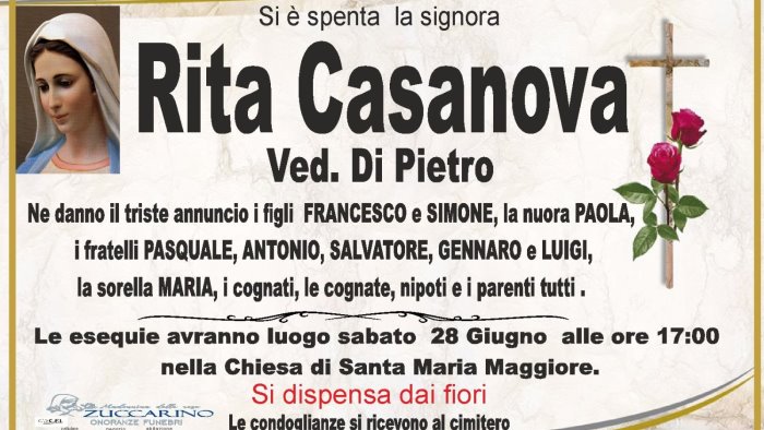 incidente mortale sulla variante sabato i funerali di rita a grottaminarda