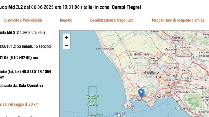 forte scossa nei campi flegrei magnitudo 3 2 avvertita anche a napoli