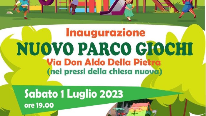 a torrecuso si inaugura il nuovo parco giochi per i bambini