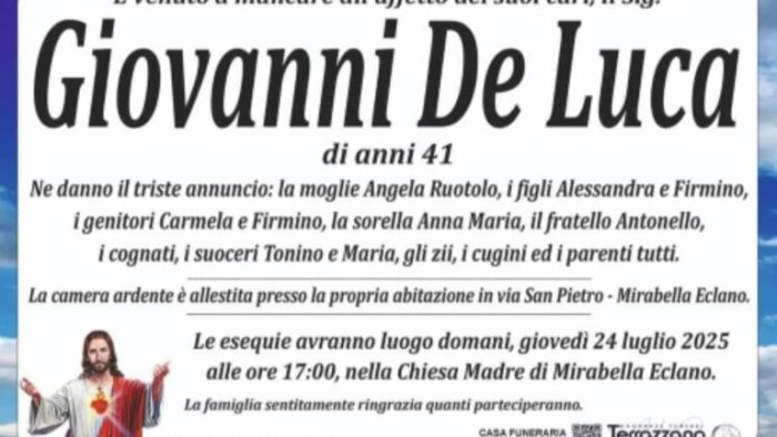 mirabella morte nel cantiere del 41enne un infarto fulminante la causa