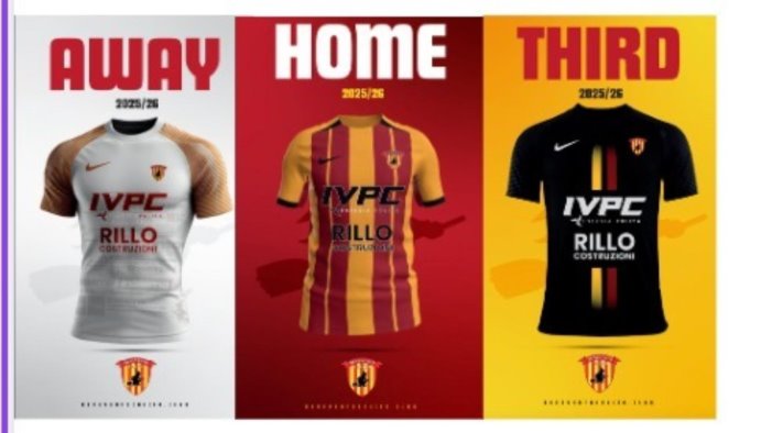 benevento presentazione nuove divise ecco le tre maglie da gioco