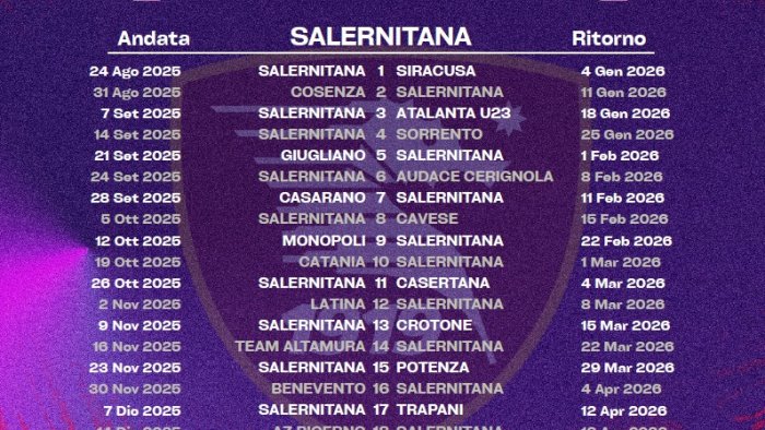 salernitana ecco il tuo cammino si parte con il siracusa